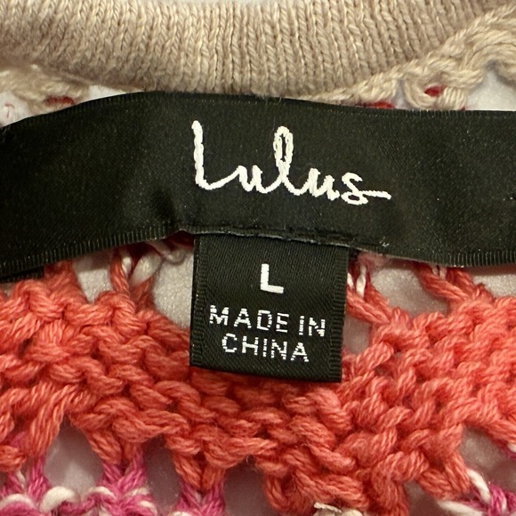 Lulus Chevron Crochet Boho Cropped Tank Top Size L Summer Festival Coachella - Picture 7 of 11